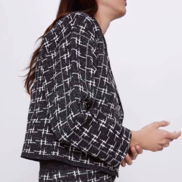 NWT Zara Metallic Sweater Jacket Cardigan with Jeweled Buttons - Picture 7 of 16